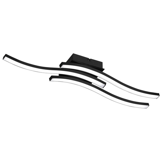LED-taklampa Route i svart, 3 lampor