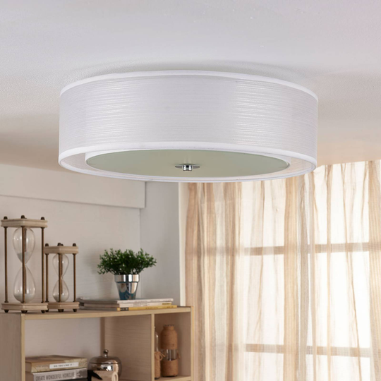 Tobia - Easydim-LED-taklampa av vitt tyg