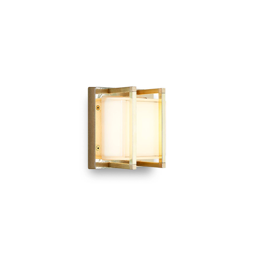 LED-utomhusvägglampa Ice Cubic 3406, av mässing
