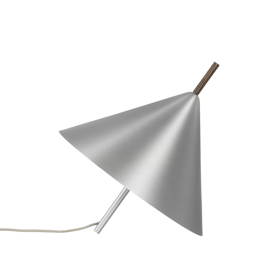 Kristina Dam Studio Cone Spinning Top Golvlampa Borstat Aluminium & Valnöt