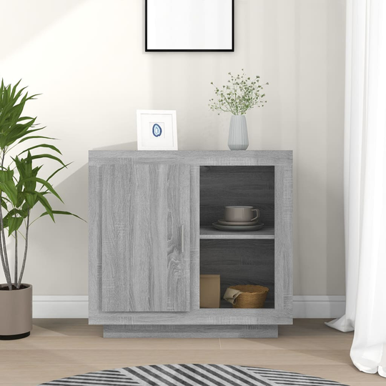 vidaXL Skänk grå sonoma-ek 80x40x75 cm konstruerat trä