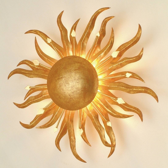 Fascinerande vägglampa SONNE GOLD Ø 45 cm