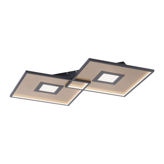 LED-taklampa Amara, två kvadrater, svart