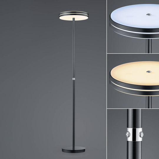 BANKAMP Gem LED-golvlampa, dimmer, antracit