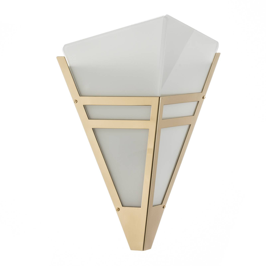 Art Deco-vägglampa från 1980 i mässing