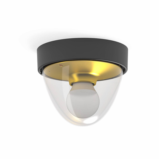 Taklampa Nook svart/guld med sensor