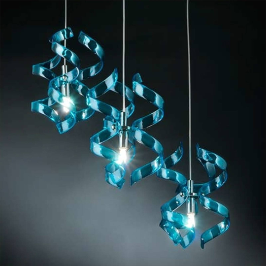 Fascinerande taklampa BLUE, 3-lågig