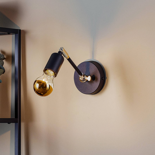 Vägglampa Stik med leder, svart