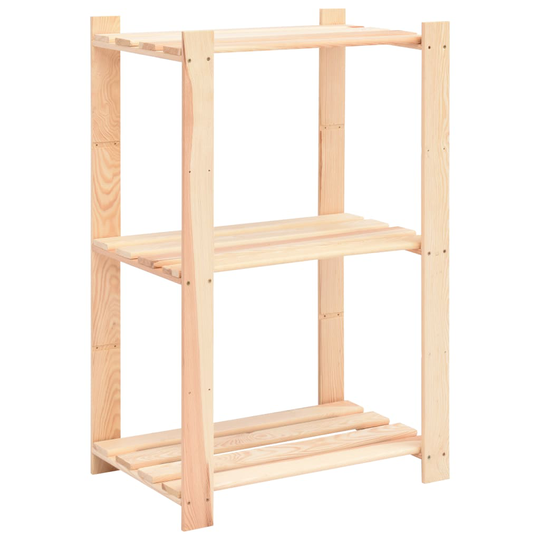 Förvaringshylla 3 hyllplan 60x38x90 massiv furu 150 kg