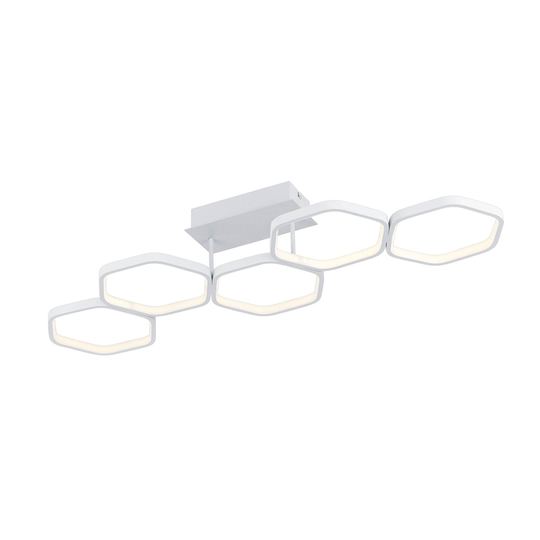 LED-taklampa Vigo, vit, dimbar, 5 ringar