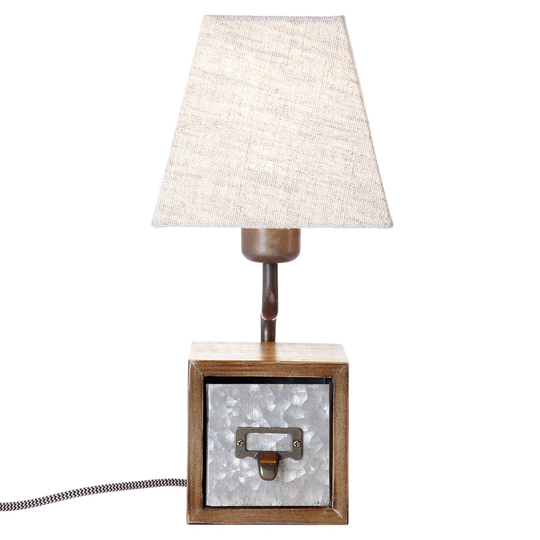 Textilbordslampa Casket med skrivbordslådor