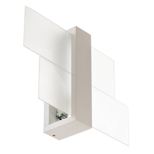 Vägglampa Shifted 1, glas, vit