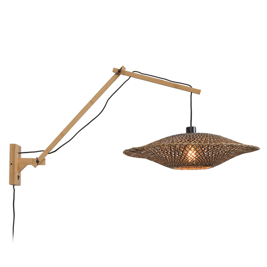GOOD & MOJO Bali vägglampa 2 armar, natur 60x15 cm