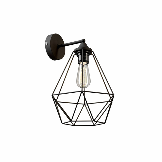 Vägglampa Karo i burdesign svart