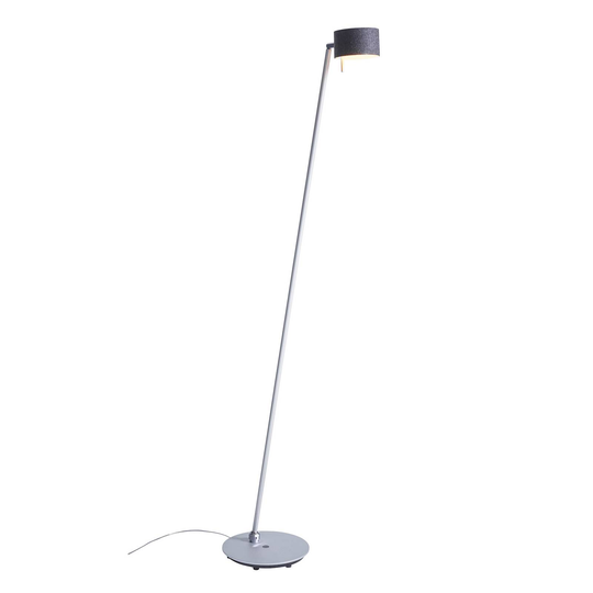 LED-golvlampa CAI, dimbar, grafit/ullvit
