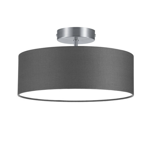 Taklampa Hotel, matt nickel/grå, Ø 30 cm