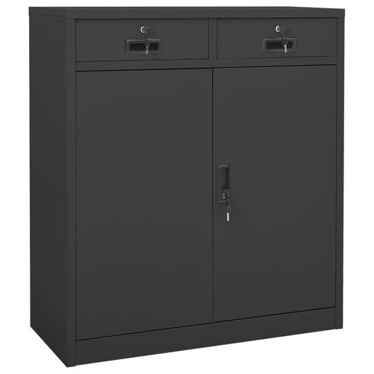 vidaXL Dokumentskåp antracit 90x40x102 cm stål