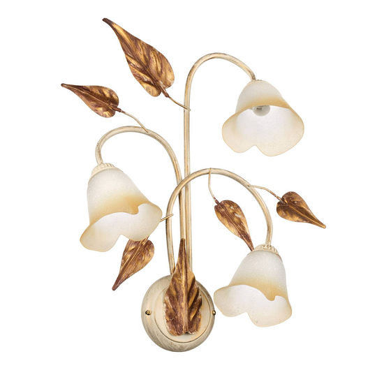 Vägglampa Vanda 3 lampor elfenben