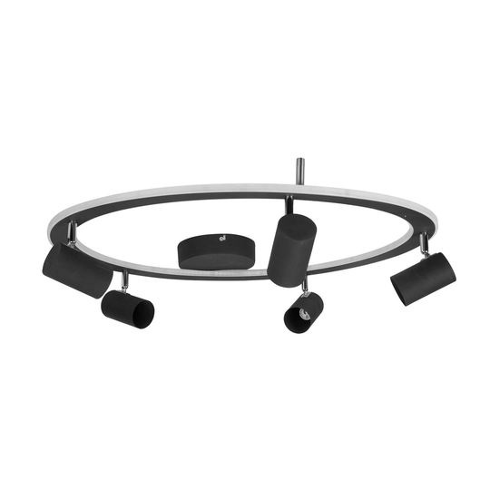 Lindby Berisha LED-taklampa 6 lampor svart