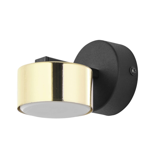 Vägglampa Dallas, 1 lampa, svart-guld