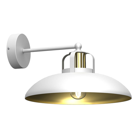 Vägglampa Felix, vit/guld