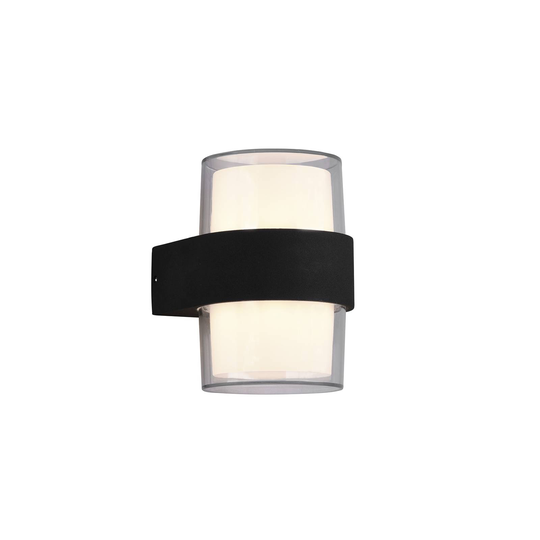 LED-utomhusvägglampa Molina, rund, antracit