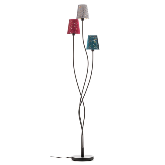 Ticon – golvlampa med skärmar med tygöverdrag
