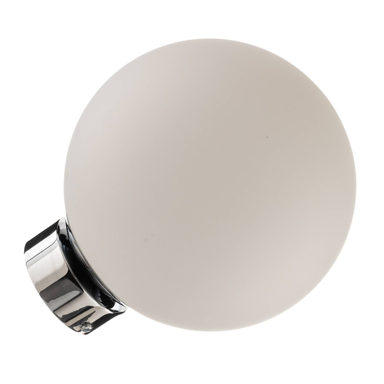 Vägglampa Ball, väggfäste krom
