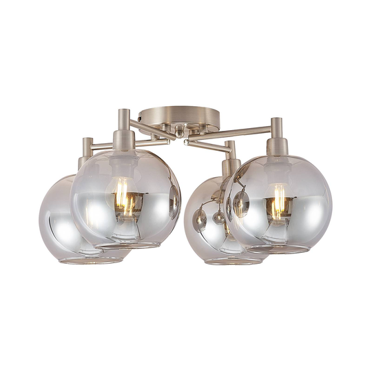 Lindby Brendan taklampa, nickel, 4 lampor