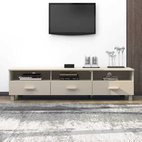 vidaXL TV-bänk honungsbrun 158x40x40 cm massiv furu
