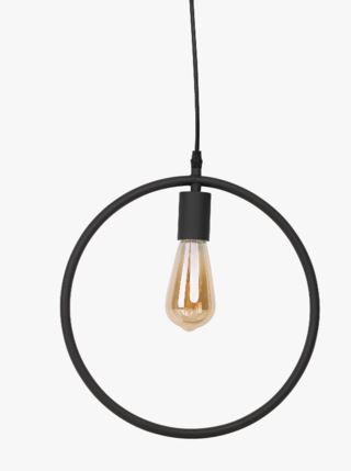 Rond taklampa svart