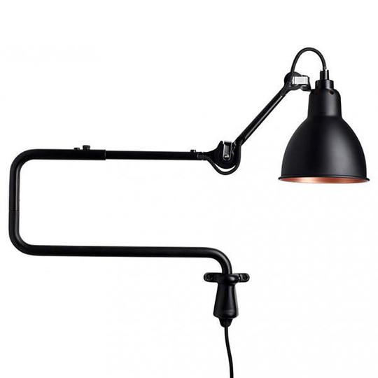 Lampe Gras N303 Vägglampa Matt Svart & Matt Svart & Koppar