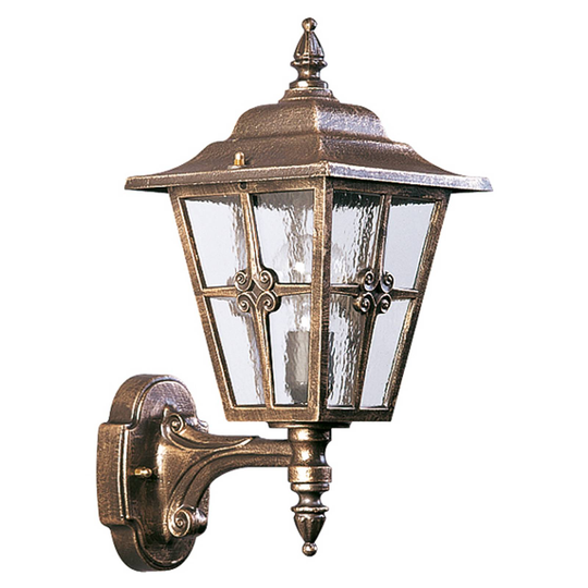 Utomhusvägglampa 763 med katedralglas brun