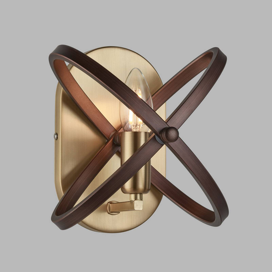 Vägglampa Hoopla, mässing/brons