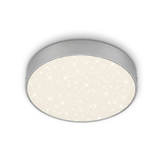 LED-taklampa Flame Star, Ø 21,2 cm, silver