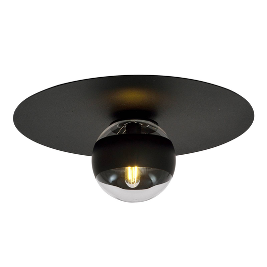 Taklampa Kenzo, svart/klar, 1 lampa