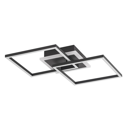 Lindby LED-taklampa Fjardo CCT kvadrat svart