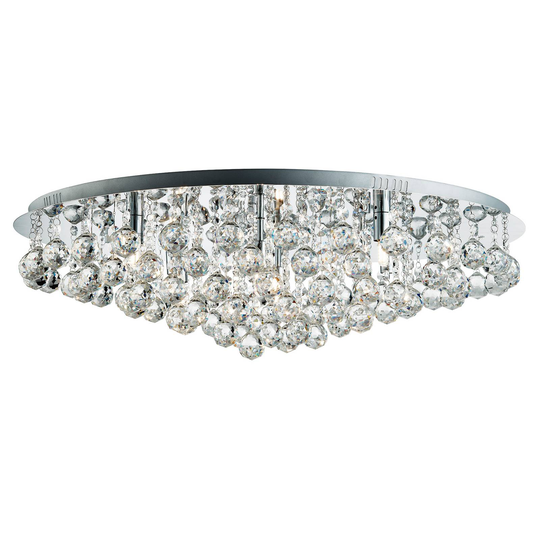 Taklampa Hanna krom glaskristallkulor 80 cm