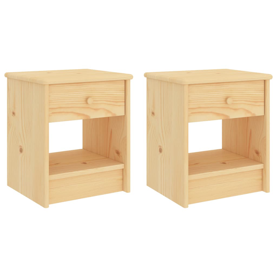 vidaXL Sängbord 2 st ljust trä 35x30x40 cm massiv furu
