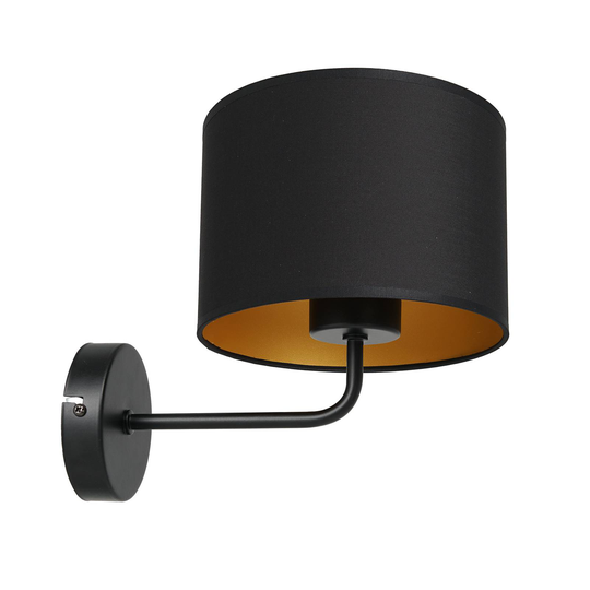Vägglampa Soho cylindrisk svart/guld