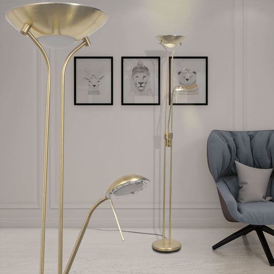 vidaXL Dimbar LED Golvlampa 23 W Guld
