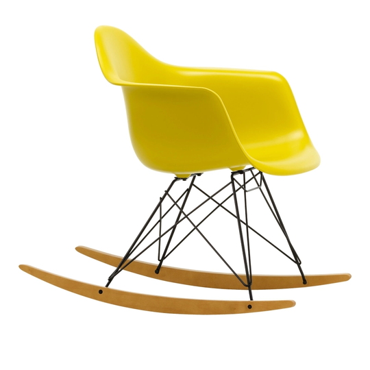 Eames Plastic Armchair RAR - 34 Mustard - Basic Dark Base - Golden Map