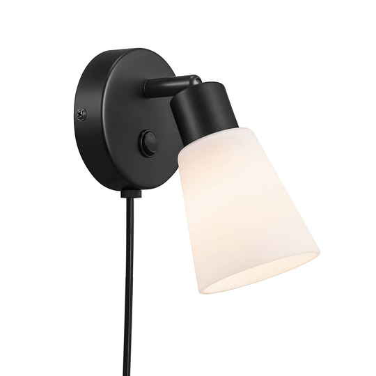 Vägglampa Cole av glas och metall, 1 lampa
