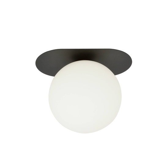 Taklampa Plaza, svart/opal, 1 lampa