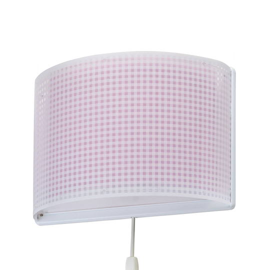 Vägglampa för barnrum Vichy i rosa