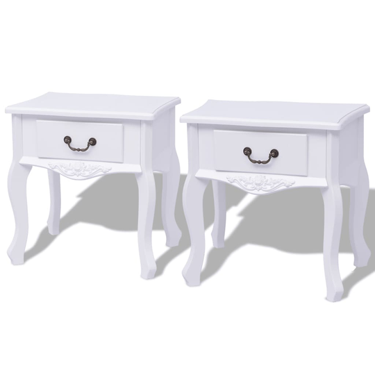 Sängbord 2 st MDF vit