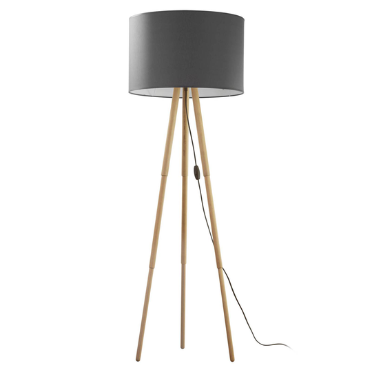 Golvlampa Tokyo, stativ av trä, tall/grafit