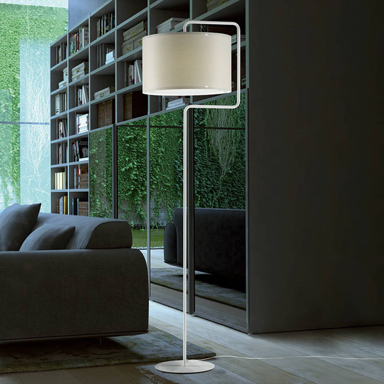 Cremefärgad golvlampa Morfeo plast creme
