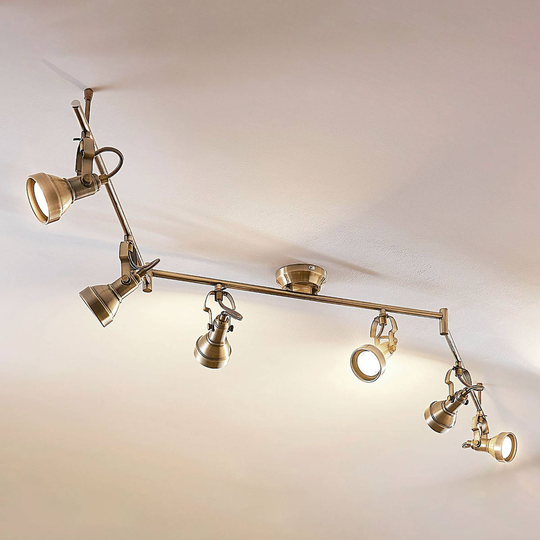 LED-taklampa Perseas, GU10 LED, 6 ljuskällor