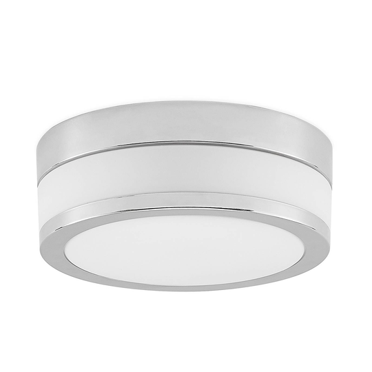 Lindby Flavi badrumstaklampa, Ø 23 cm, krom